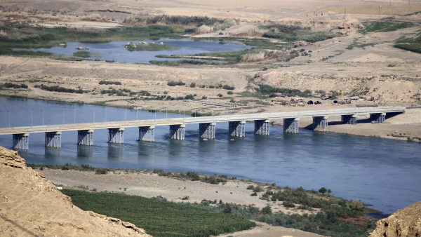 A bridge spans the Tigris river