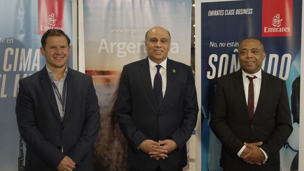 Left to Right is Sebastian Villar Guarino, General Manager Ezeiza Airport; Salem Obaidalla, Emirates' SVP of Commercial Operations- Americas; and Stephane Perard, Emirates' Manager for Brazil Emirates boosts Latin American network with the return to Rio de Janeiro and Buenos Aires