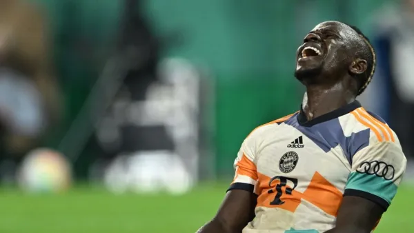 Bayern Munich's Senegalese forward Sadio Mane reacts during the German Cup (DFB Pokal) second round football match between the German first division Bundesliga teams FC Augsburg and FC Bayern Munich in Augsburg, southern Germany, on October 19, 2022. (Photo by CHRISTOF STACHE / AFP)