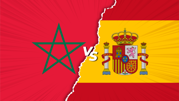 معلق مباراة المغرب واسبانيا اليوم في كأس العالم قطر 2022