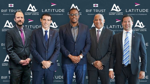 Jon Green – Director of Global Sales David Regueiro – Group COO Mc Claude Emmanuel – CEO of the Citizenship by Investment Unit Hon. Dr Ernest Hilaire – Deputy Prime Minister of St Lucia Mimoun Assraoui – CEO of RIF Trust and VC of Latitude Group RIF Trust & Latitude Group Appointed Global Marketing Agent for St Lucia’s Citizenship by Investment Programme