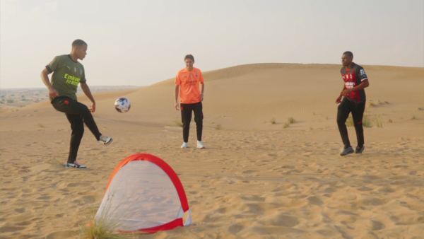 AC Milan, Arsenal and Olympique Lyonnais players take on Emirates’ version of the ‘street’ football challenge in Dubai