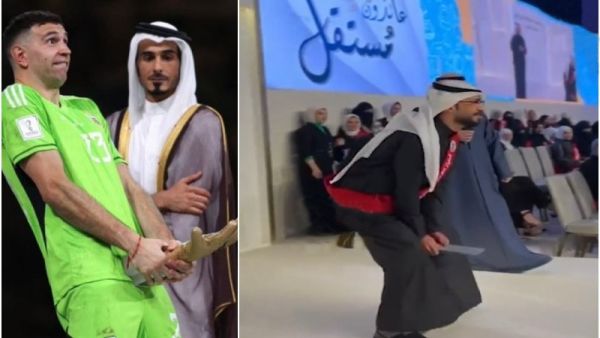 طالب كويتي يحتفل على طريقة ميسي