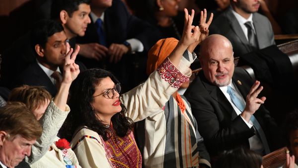 (3rd from L) Rashida Tlaib 