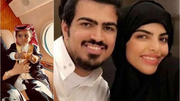 سارة الودعاني وزوجها عبد الرحمن السياف وابنهما سعد 