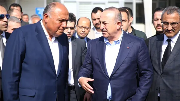 اوغلو مستقبلا شكري في مطار اضنة