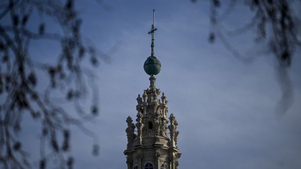 The top of a basilica is pictured in Lisbon