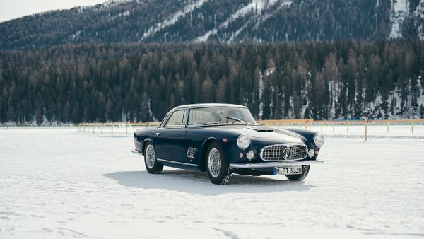 Maserati 3500 GT Vignale. Maserati Is Back at the I.C.E. In St. Moritz With Its Glowing Trident