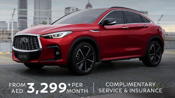 QX55 comes with a complementary service package, comprehensive insurance, and a five-year warranty. NFINITI of Arabian Automobiles marvels at the QX55: the sporty and high-tech crossover