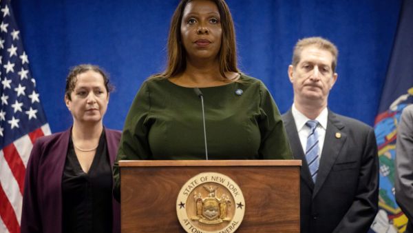 New York Attorney General Letitia James announcing the suit against Donald J. Trump