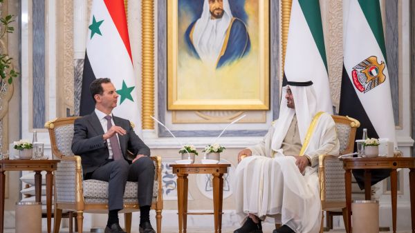 Sheikh Mohamed bin Zayed al-Nahyan and Bashar al-Assad