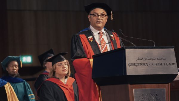 خلال الحدث جامعة جورجتاون في قطر تحتفل بتخريج دفعة 2023 بمؤسسة قطر