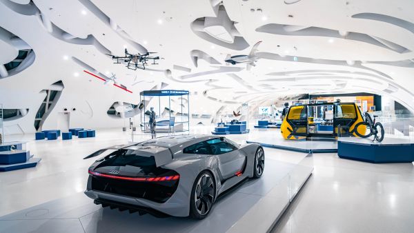 Audi’s AI:RACE, the high-performance Race Car of Tomorrow, has arrived at the Museum of the Future 
