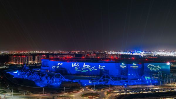 SeaWorld Yas Island, Abu Dhabi lights the capital up in blue in celebration of its official opening