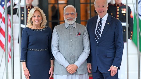 Modi, Joe and Jill Biden