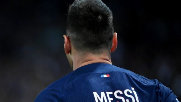 Paris Saint-Germain's Argentine forward Lionel Messi walks in the pitch during the French L1 football match between Paris Saint-Germain (PSG) and Clermont Foot 63 at the Parc des Princes Stadium in Paris on June 3, 2023. (Photo by FRANCK FIFE / AFP)