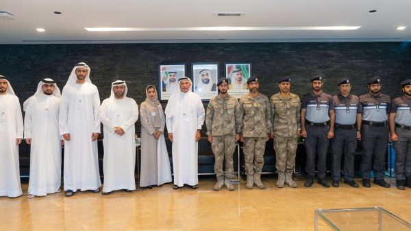 During the event Federal Tax Authority and Abu Dhabi Police Special Patrol Department review results of the seizure of contraband goods