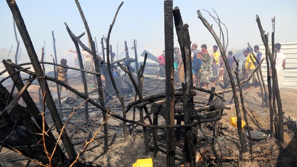 Camp fire in Yemen