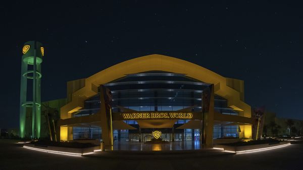 Yas Island lights up in green to commemorate the 93rd Saudi National Day 