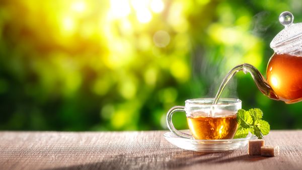 Drinking tea