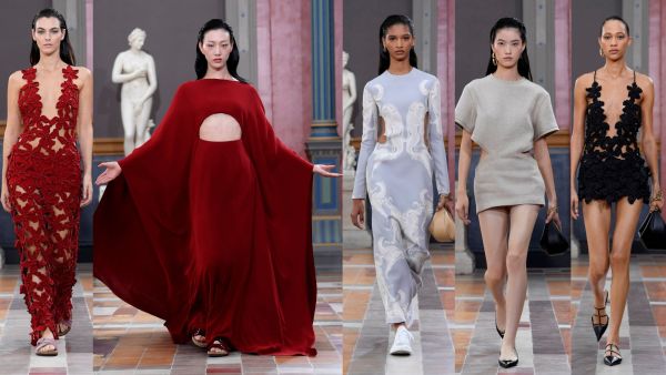 عرضValentino LÉcole  مدرسة جمالية لصيف 2024 وحبيبة ليوناردو ديكابريو تشارك العرض