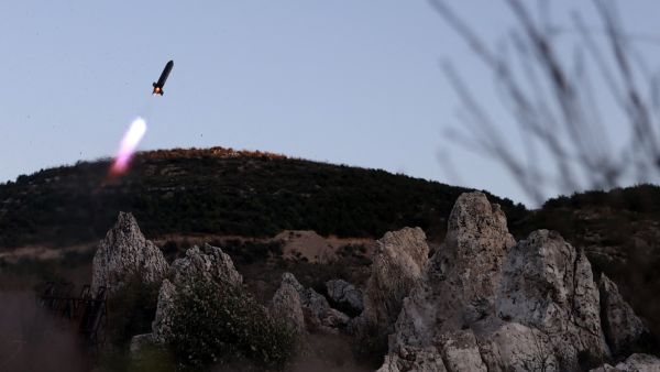 Launching a cornet missile from Gaza