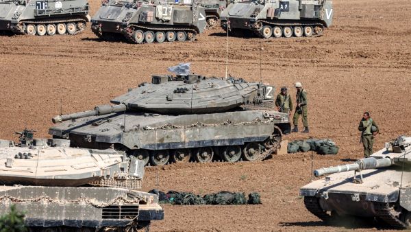 Israeli army Merkava battle tanks