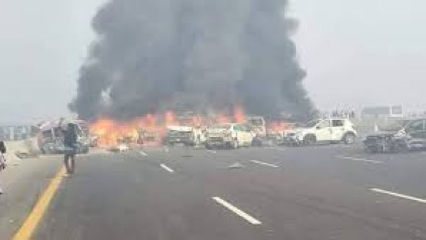 حادث مروع وقع على طريق القاهرة الإسكندرية الصحراوي.