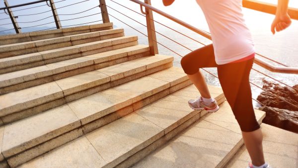 climbing stairs