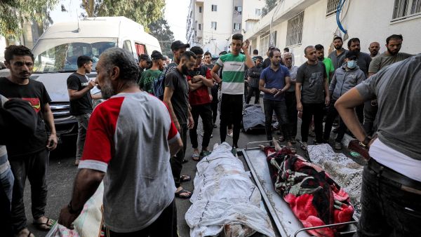 The government in the Gaza Strip said Friday an Israeli strike at the territory's largest hospital compound killed 13 people. (Dawood Nemer/ AFP)