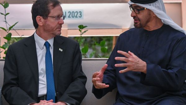 Israeli and UAE presidents in Abu Dhabi