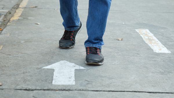 walking backwards