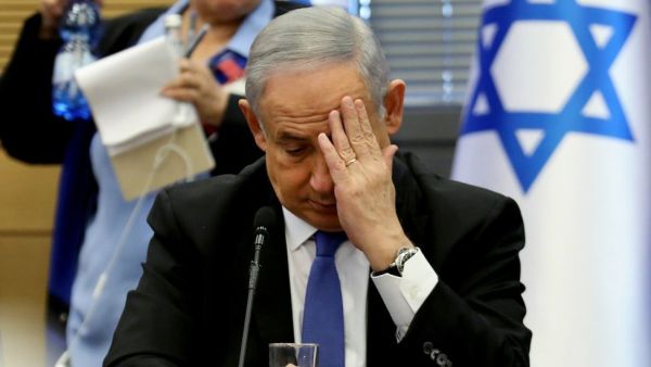 صورة لنتنياهو في جلسة محاكمة