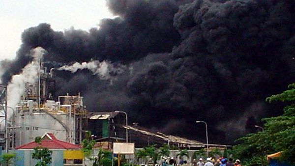Plant explosion in Indonesia
