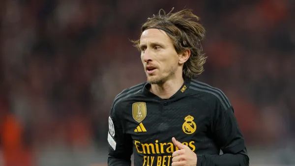 Real Madrid's Croatian midfielder #10 Luka Modric looks on during the UEFA Champions League group C football match between Union Berlin and Real Madrid in Berlin, on December 12, 2023. (Photo by Odd ANDERSEN / AFP)