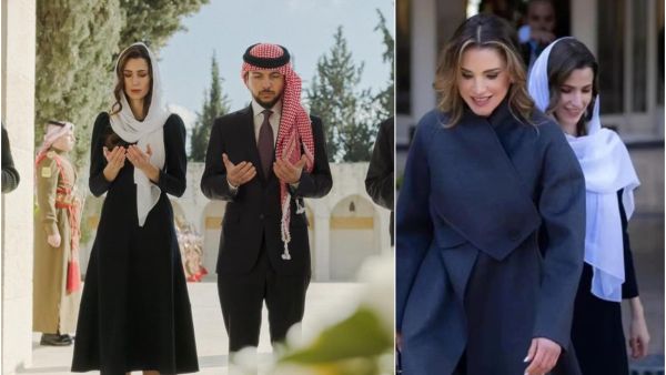 العائلة الهاشمية عند ضريح الملك الراحل الحسين بن طلال