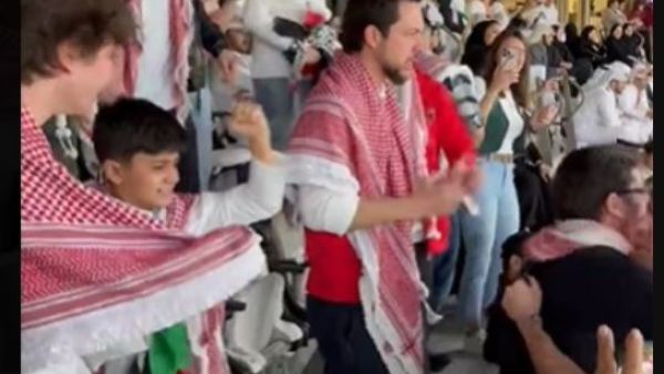 نجل الدحدوح مع ولي العهد الاردني وشقيقه الامير هاشم