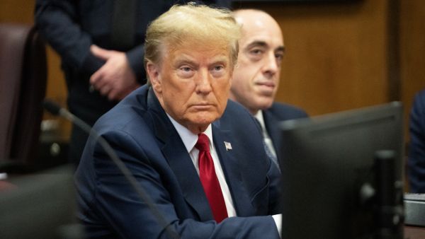 Former US President Donald Trump attends a hearing at Manhattan Criminal Court in New York City on February 15, 2024 (AFP) Trump threatened to lose assets if he can’t pay $354m fine