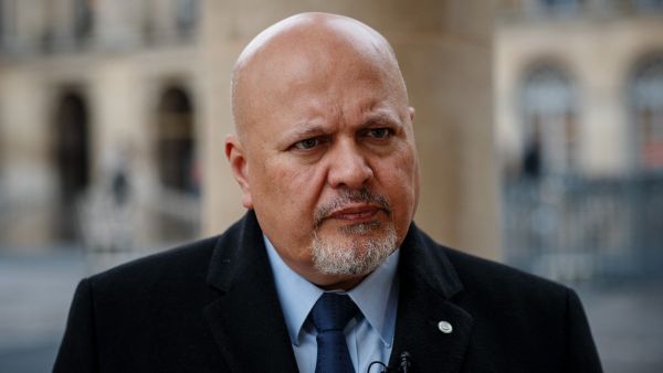 International Criminal Court Prosecutor Karim Khan poses during an interview with AFP at the Cour d'Honneur of the Palais Royal in Paris on February 7, 2024. 