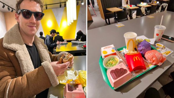 Mark Zuckerberg at McDonald's Japan. (Facebook)