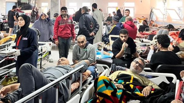 جرحى في احد مشفيات غزة- صورة عن مواقع التواصل الاجتماعي