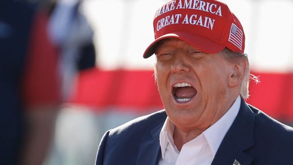 Former US President and Republican presidential candidate Donald Trump speaks during a Buckeye Values PAC Rally in Vandalia, Ohio, on March 16, 2024. (Photo by KAMIL KRZACZYNSKI / AFP)  Donald Trump