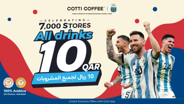 أكد ظهور COTTI COFFEE كقوة رئيسية في صناعة القهوة على تميز منتجاتها. في يونيو 2023، حازت العلامة على 13 جائزة ذهبية وبلاتينية لحبوب قهوتها في مسابقة تذوق القهوة الدولية IIAC. COFFEE تصل إلى إنجاز بامتلاكها 7,000 متجر حول العالم وتُطلق حملة عالمية جديدة احتفاءً بهذا الإنجاز