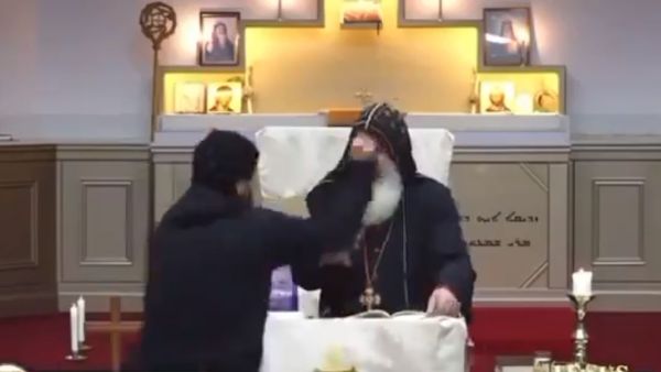 Bishop "Mar Mari Emmanuel" was stabbed in the face by an unknown person.