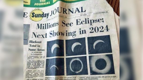 A photo of newspaper from 1979 mentioning 2024 eclipse goes viral