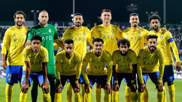 فريق النصر (Photo by Mohammed ALSHEHRI / AFP)