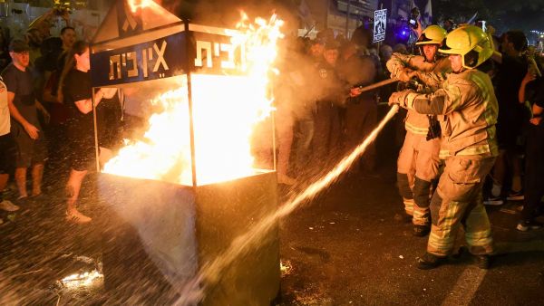 Large fire reaches Israeli military camp in West Bank
