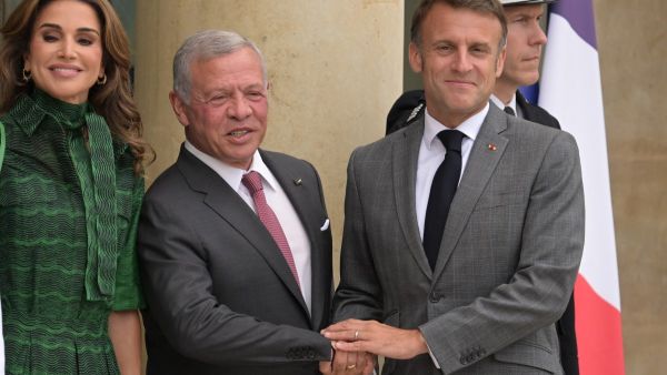 King Abdullah II and Emmanuel Macron in Paris