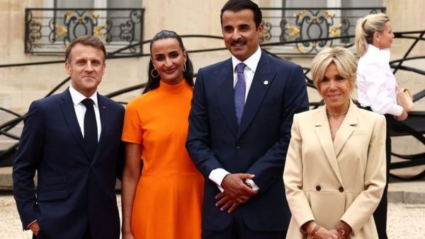 أمير قطر والشيخة هند في قصر الإليزيه لانطلاق أولمبياد باريس 2024