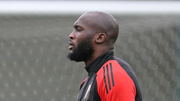 Belgium's forward #10 Romelu Lukaku attends an MD-1 training session at Wasen-SportZentrum in Ludwigsburg, on June 30, 2024, on the eve of their UEFA Euro 2024 round of 16 football match against France. (Photo by MIGUEL MEDINA / AFP)
